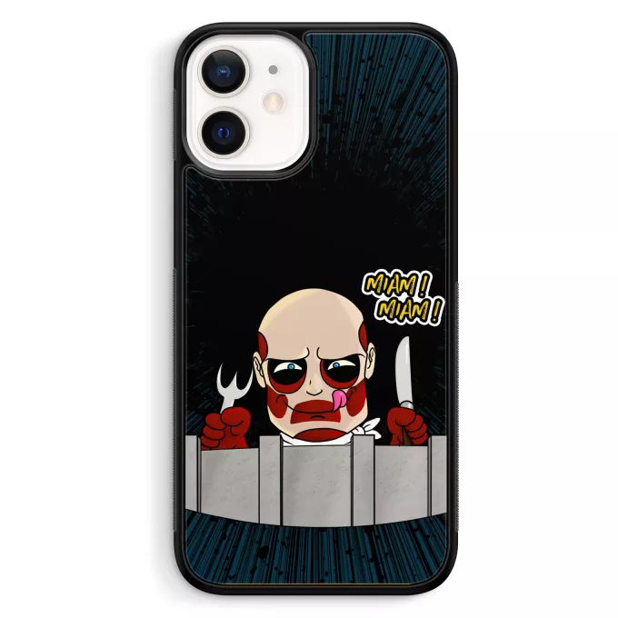 Fodral för iPhone 12 Mini (5.4) Parodi Attack on Titan Den kolossala Titan