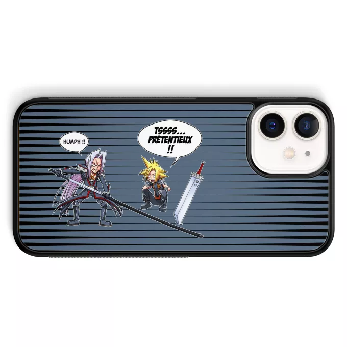 Coque pour téléphone portable iPhone 12 Mini (5.4) Parodie Final Fantasy VII - FFVII Prétentieux !! - Clad, Sephiroth
