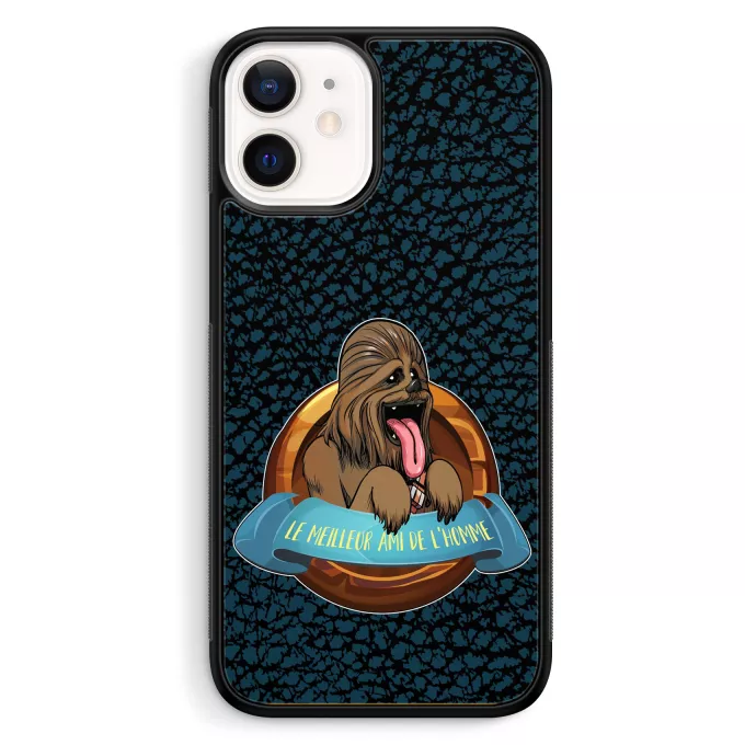 Coque pour téléphone portable iPhone 12 Mini (5.4) Parodie Star Wars Le Meilleur Ami de l'Homme... - Chewbacca
