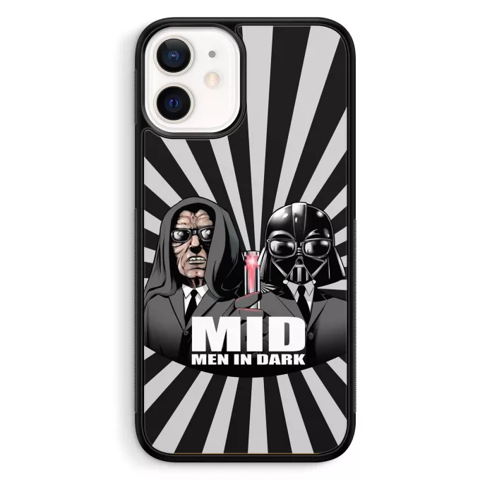 Funda para iPhone 12 Mini (5.4) Parodia Star Wars Dark Vader, Dark Sidious X MIB: Hombres de negro