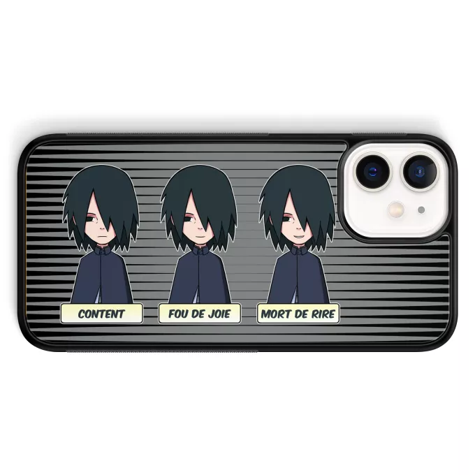 Coque pour téléphone portable iPhone 12 Mini (5.4) Parodie Naruto Toujours aussi expressif... - Sasuke Uchiwa