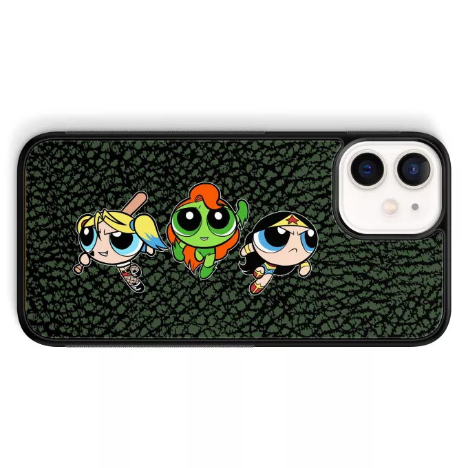 iPhone 12 Mini (5.4) Handyhülle Parodie auf Batman Bubbles, Buttercup und Blossom aka Harley Quinn, Wonder Woman and Poison Ivy