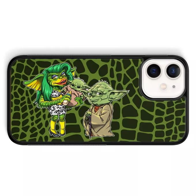 Fodral för iPhone 12 Mini (5.4) Parodi Stjärnornas krig Yoda, baby Yoda och Greta Gremlin