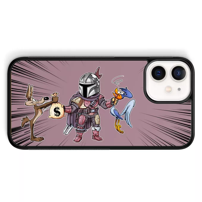 Fodral för iPhone 12 Mini (5.4) Parodi Stjärnornas krig En Mandalorian aka Din Djarin,Gråben och Hjulben