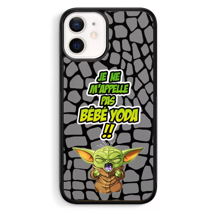 Coque pour téléphone portable iPhone 12 Mini (5.4) Parodie Star Wars Un cri du coeur et avec force ! - Grogu, Bébé Yoda, Baby Yoda