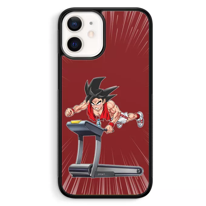 Coque pour téléphone portable iPhone 12 Mini (5.4) Parodie Dragon Ball Z - DBZ Saiyan Training ! - Sangoku