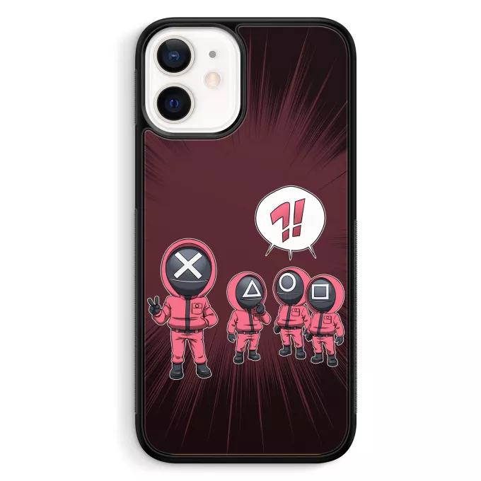 Coque pour téléphone portable iPhone 12 Mini (5.4) Parodie Squid Game Squid Gamer - Squid Game Pink Soldiers