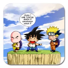 Sous-Verre en bois Sangoku « Tortue ninja !? » – Parodie Naruto