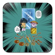 Sous-Verre en bois Shiryu « Un choix très difficile... » – Parodie Saint Seiya