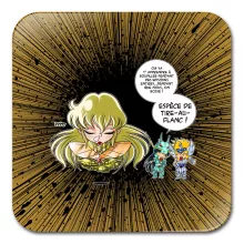 Sous-Verre en bois Shiryu « La technique interdite: le Roupillon du Lotus !! » – Parodie Saint Seiya