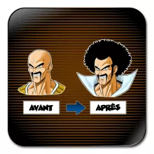 Sous-Verre en bois Nappa « Avant - Après » – Parodie Dragon Ball Z