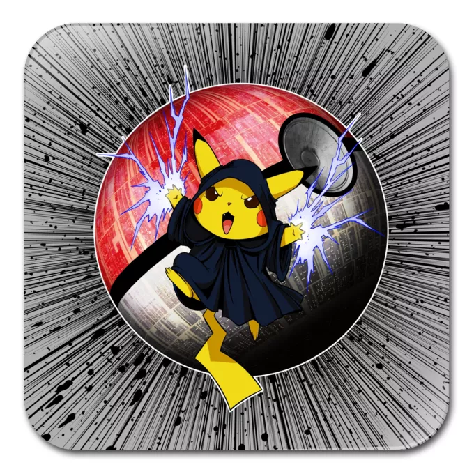 Bases para copos Paródia Pokémon Pikachu e Darth Sidious