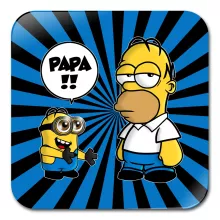 Sous-Verre en bois Homer Simpson « Un fiston trop mignon (Super Deformed) » – Parodie Les Minions