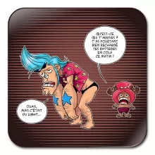 Sous-Verre en bois Chopper « Panne sèche ! » – Parodie One Piece