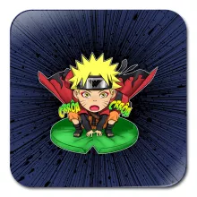Sous-Verre en bois « Crôa Crôa No Jutsu !! » – Parodie Naruto