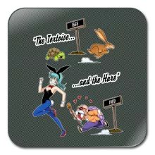 Kame Sennin Coaster “Kame Sennin and Bulma” – Dragon Ball parody