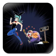 Muten-Roshi Untersetzer “Muten-Roshi und Bulma” – Parodie auf Dragon Ball