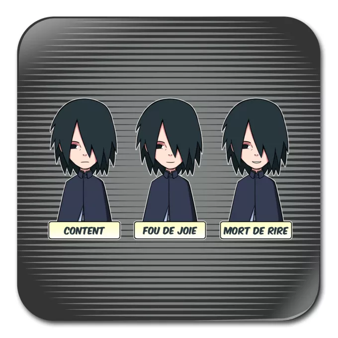 Sous-Bock Parodie Naruto Toujours aussi expressif... - Sasuke Uchiwa