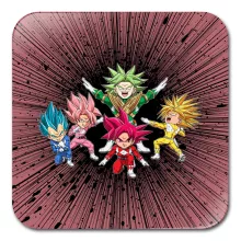 Sous-Verre en bois Sangoku « Full Power Rangers de l'Espace ! » – Parodie Dragon Ball Super