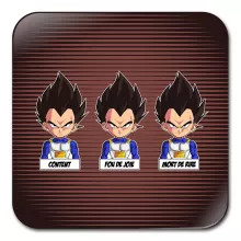Sous-Verre en bois Végéta « Un jeu d'acteur de niveau princier » – Parodie Dragon Ball Z