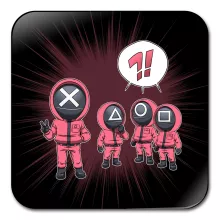 Sous-Verre en bois Squid Game Pink Soldiers – Parodie Squid Game