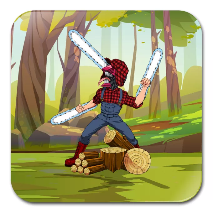 Sous-Bock Parodie Chainsaw Man Bûcheron Devil - Denji en Mode Chainsaw Devil