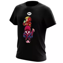 Iron Man - Järnmannen parodi Svart T-shirt för män - Spider-Man aka Peter Parker och Iron Man aka Tony Stark (Högklassig T-shirt - Tryckt i Frankrike - Ref : 1284)
