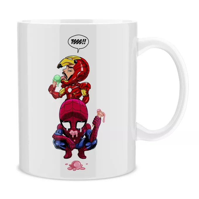 Muggar Parodi Iron Man - Järnmannen Spider-Man och Iron Man - Spider-Man aka Peter Parker, Iron Man aka Tony Stark