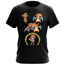 T-shirt Luffy « FIRE FUSION !! » – Parodie One Piece - Pokémon