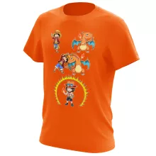 T-shirt Luffy « FIRE FUSION !! » – Parodie One Piece - Pokémon