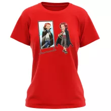 Red Haired Shanks Damen T-shirt “Red Haired Shanks en Gildarts Clive” – One Piece parodie