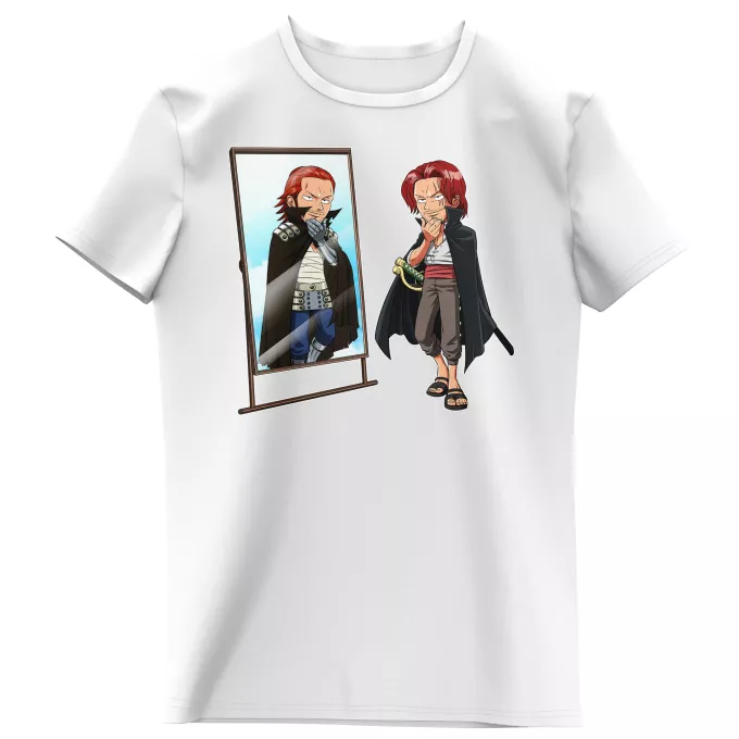 Mädchen Kinder T-Shirts Parodie auf One Piece Roten Shanks und Gildarts Clive