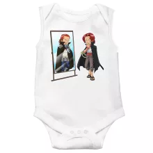 Body de bebé sin mangas Shanks El Pelirrojo “Shanks El Pelirrojo y Gildarts Clive” – Parodia de One Piece