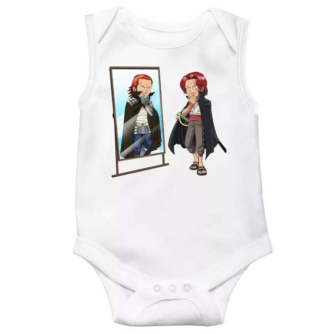 ärmelloser Baby Strampler Parodie auf One Piece Roten Shanks und Gildarts Clive