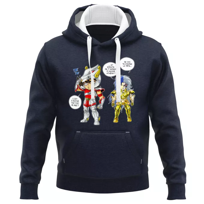 Sweat-shirts à Capuche PREMIUM Parodie Saint Seiya Une histoire de dingue... - Seiya de Pégase, Saga chevalier d'or des Gémeaux