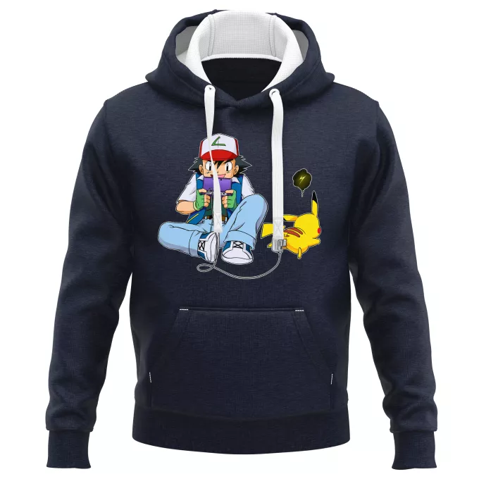 PREMIUM Hooded Sweatshirts Parody of Pokémon Pikachu and Ash Ketchum
