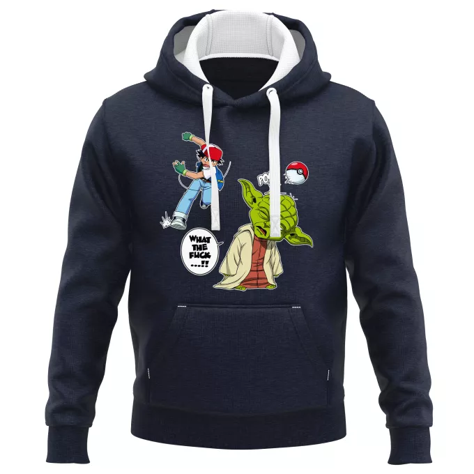 Camisolas com capuz PREMIUM Paródia Pokémon Yoda e Ash Ketchum