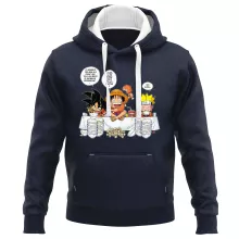 Sweat-Shirt à capuche Luffy « La recette d'un bon shonen Manga (Super Deformed) » – Parodie Naruto