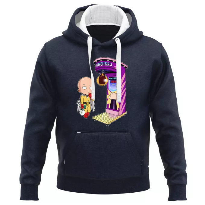Tröjor PREMIUM med huva Parodi One-Punch Man Saitama