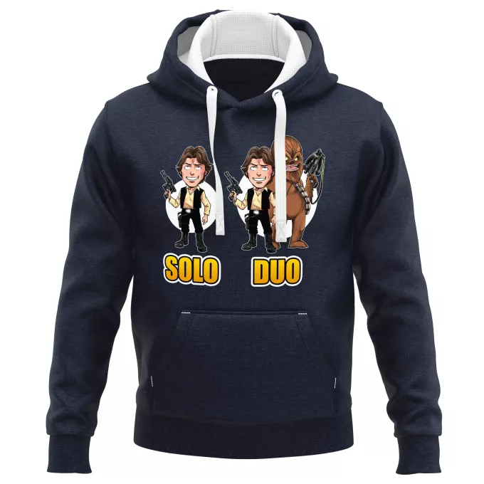 PREMIUM Kapuzenpullover Parodie auf Star Wars Han Solo und Chewbacca