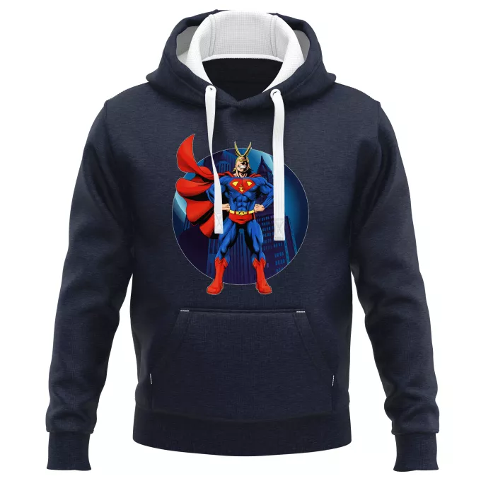 Tröjor PREMIUM med huva Parodi My Hero Academia All Might X Stålmannen