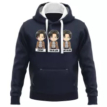 Sweat-Shirt à capuche Livaï Ackerman Caporal-chef « Invincible et...impassible ! » – Parodie L'attaque des Titans