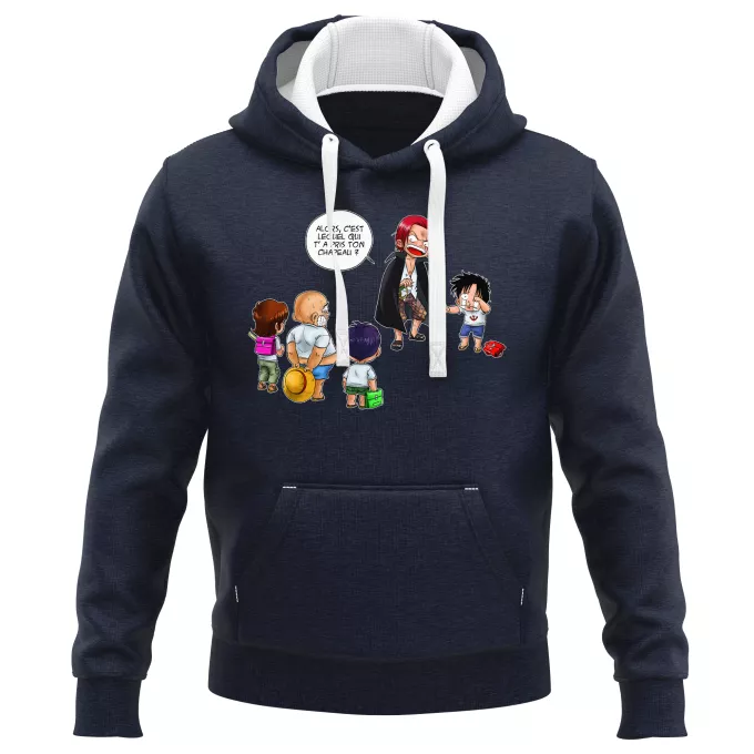 Sweat-shirts à Capuche PREMIUM Parodie One Piece C'est lui ! - Luffy, Shanks