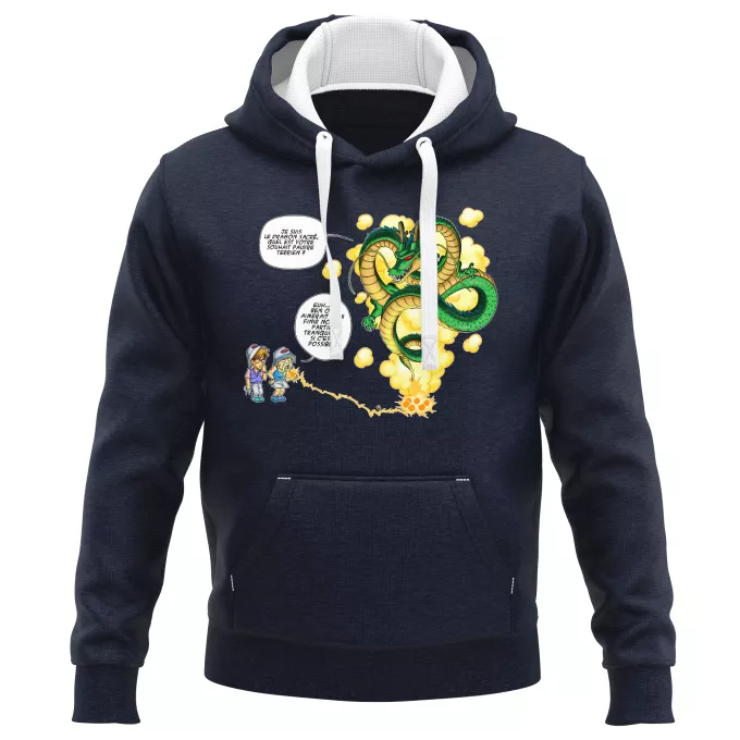 Sweat-shirts à Capuche PREMIUM Parodie Dragon Ball Z - DBZ La Pétanque, c'est sacré ! - Shenron, les pétanqueurs marseillais
