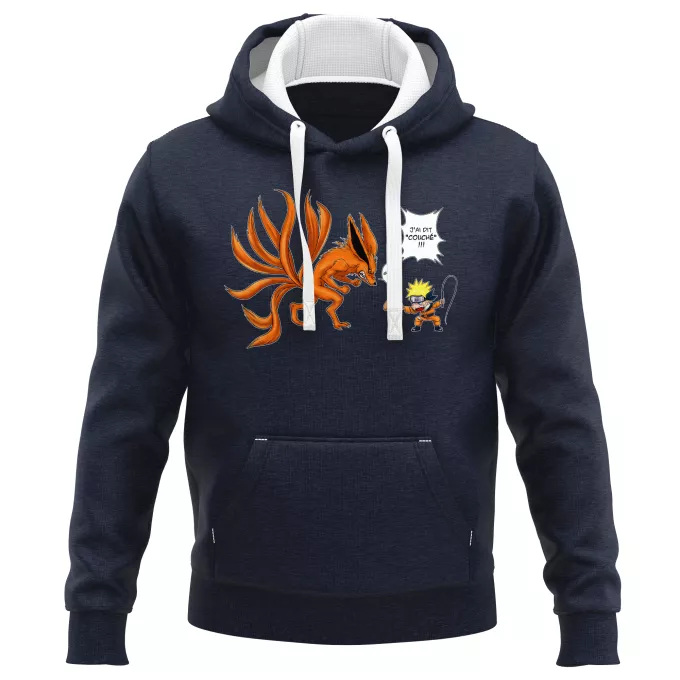 Sweat-shirts à Capuche PREMIUM Parodie Naruto Couché ! - Kyubi le Biju à 9 Queues