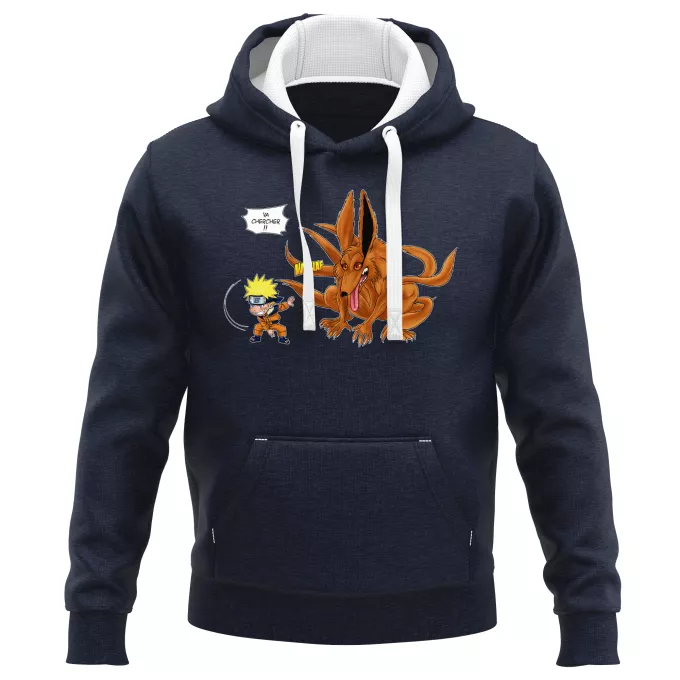 Sweat-shirts à Capuche PREMIUM Parodie Naruto Va chercher ! - Kyubi le démon Renard à 9 queues
