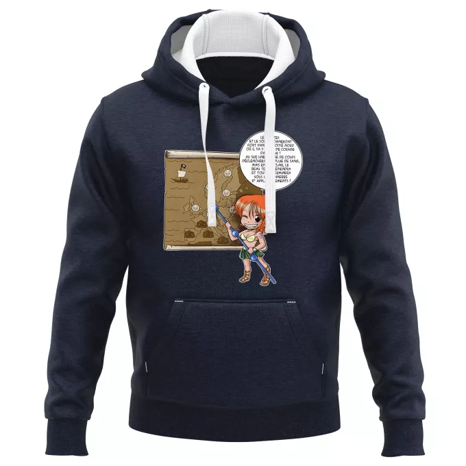 Sweat-shirts à Capuche PREMIUM Parodie One Piece Les prévisions de Météo Pirate pour le prochain épisode ! - Nami