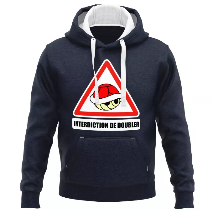 Sweat-shirts à Capuche PREMIUM Parodie Mario Kart Interdiction de doubler ! - La carapace rouge