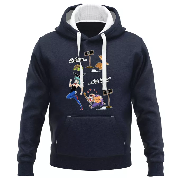 Sweat-shirts à Capuche PREMIUM Parodie Dragon Ball De La Fontaine à Toriyama.... - Tortue Géniale, Bulma