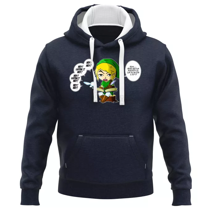 Sweat-shirts à Capuche PREMIUM Parodie Zelda Une fée pratique mais agaçante... - Link, la Fée Navi